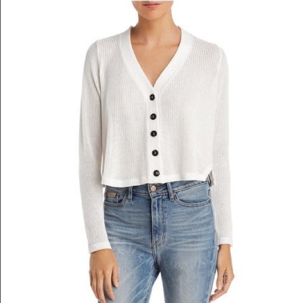 Sadie & Sage white button down cardigan sweater